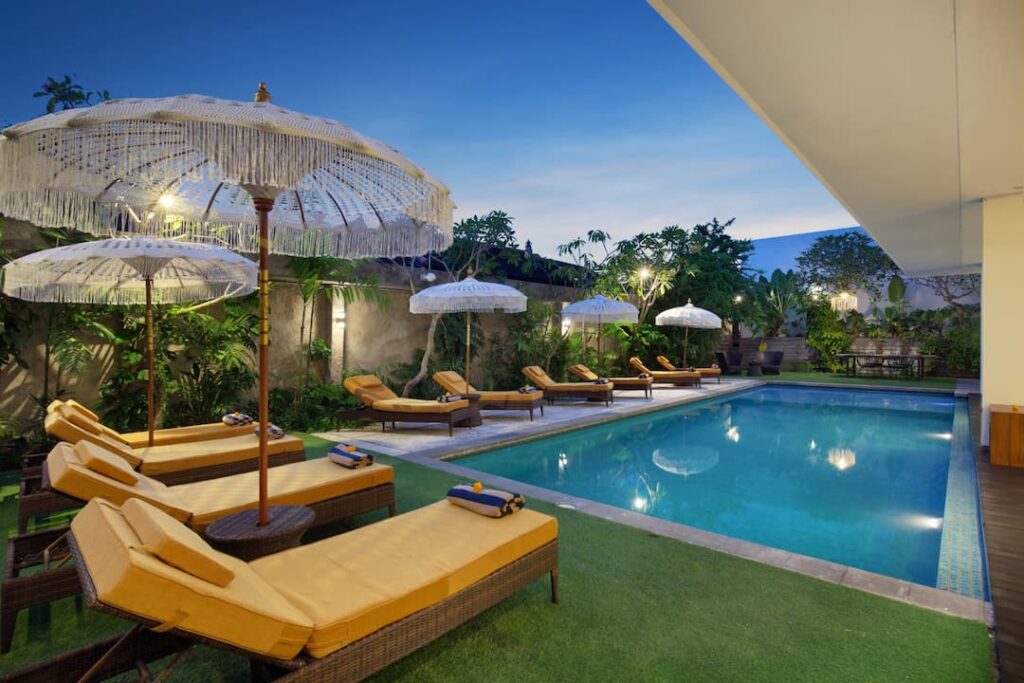 tropical main pool is one of four reasons to stay at Monolocale Bali  to this reosrt as Best resort in Seminyak