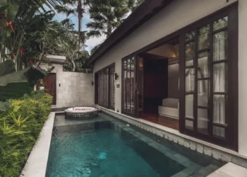 Private villa with pool and garden, showing quiet luxury resort stay experience in Bali.
